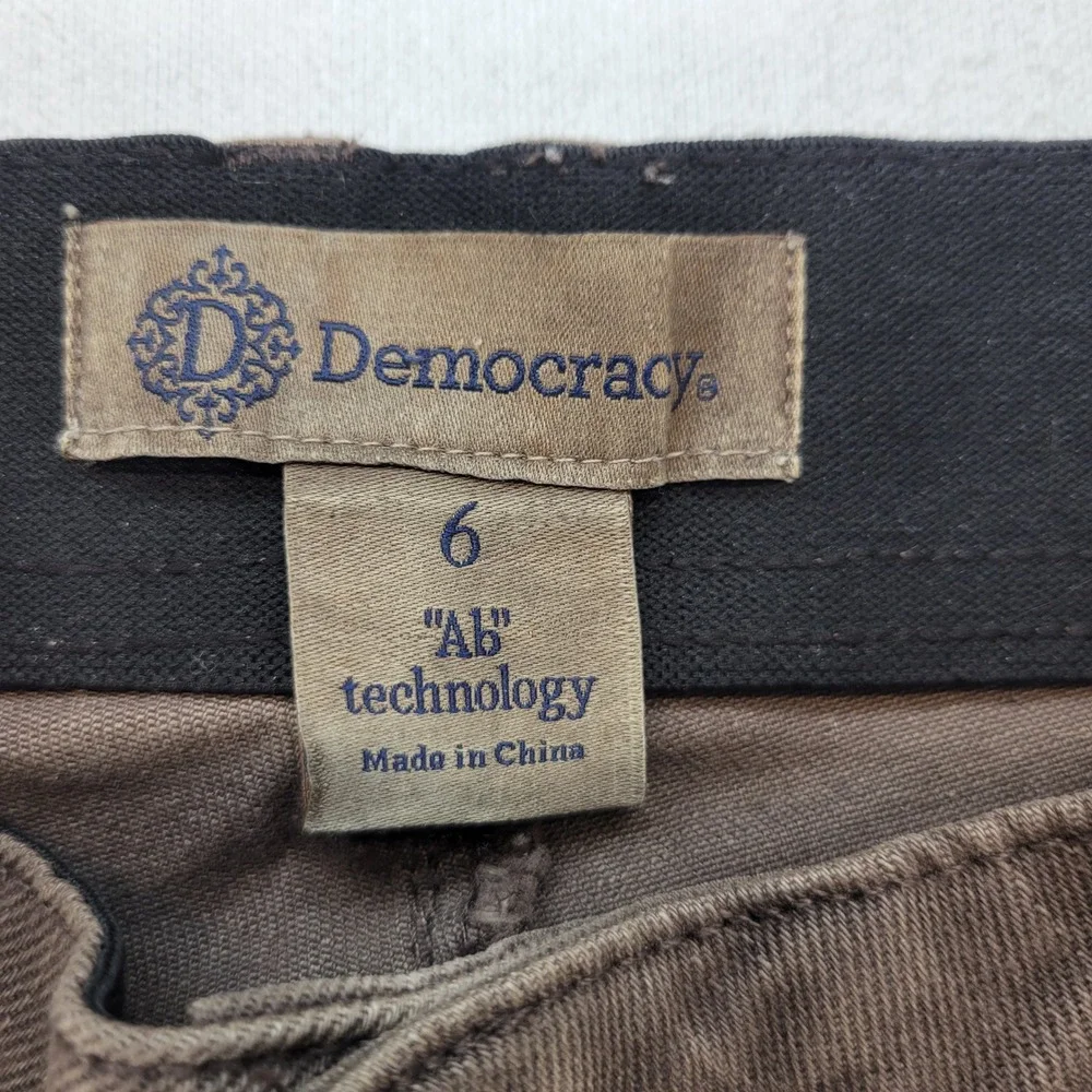 Democracy Jeans Womens 6 Brown Straight Leg Ab Technology Stretch Denim